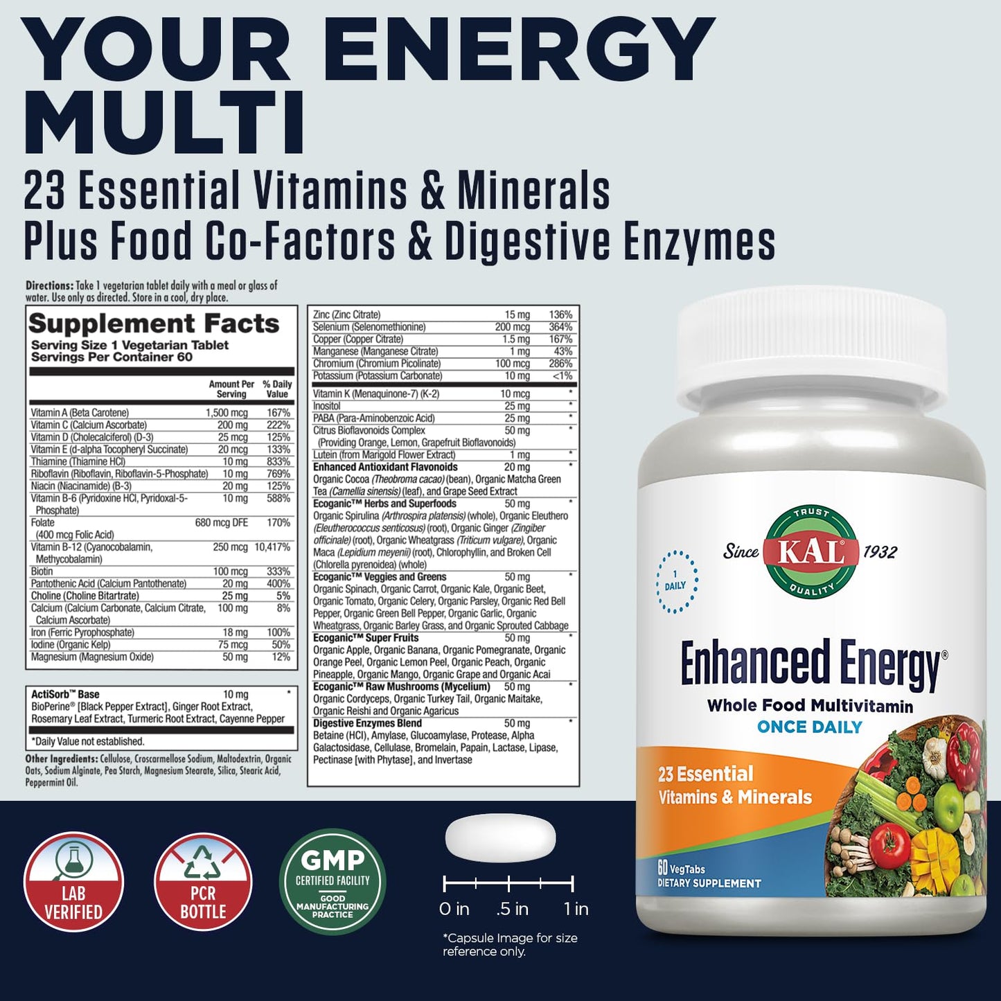 KAL Enhanced Energy Tablets, 60 Count KALBuy Supplements Australia