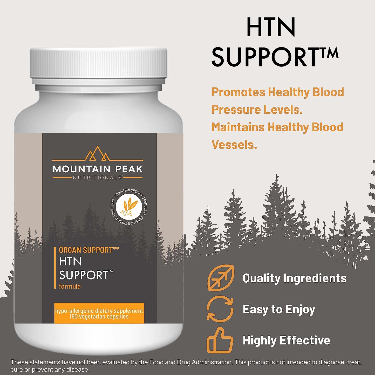 Mountain Peak Nutritionals HTN Blood Pressure Support Supplement for Heart & Circulation Health - Advanced Cardiovascular Formula with Rauwolfia, Hawthorn Berry, & Magnesium (180 Vegetarian Capsules) Mountain Peak NutritionalsBuy Supplements Australia