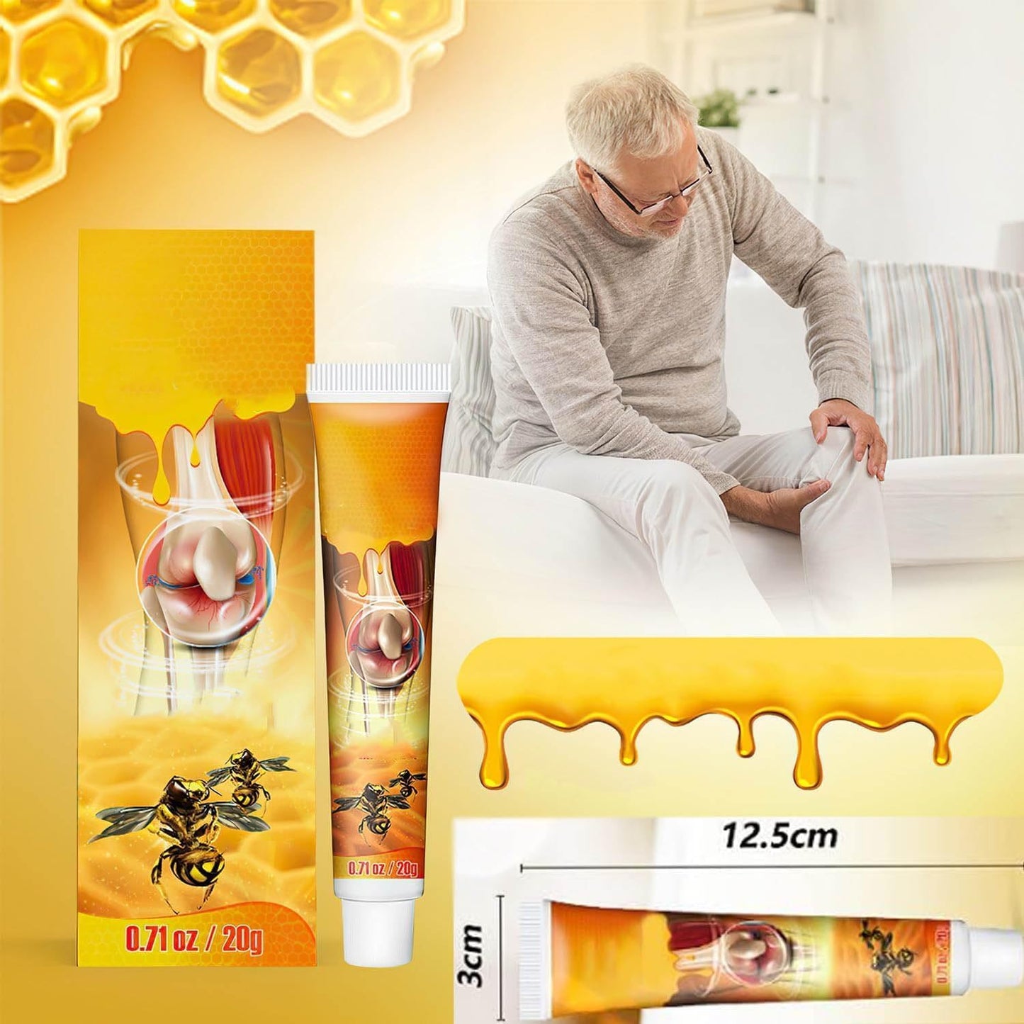 Bee Venom Relief Cream, Bone & Joint Gel, Beevenom New Zealand Bee Venom Professional Gel, Propolis Professional Gel Joint Cream (3PCS) - Maple Wellness Supplements
