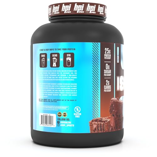 BPI Sports ISO HD Isolate Protein Chocolate Brownie - 69 Servings, 5.4 pounds - Maple Wellness Supplements