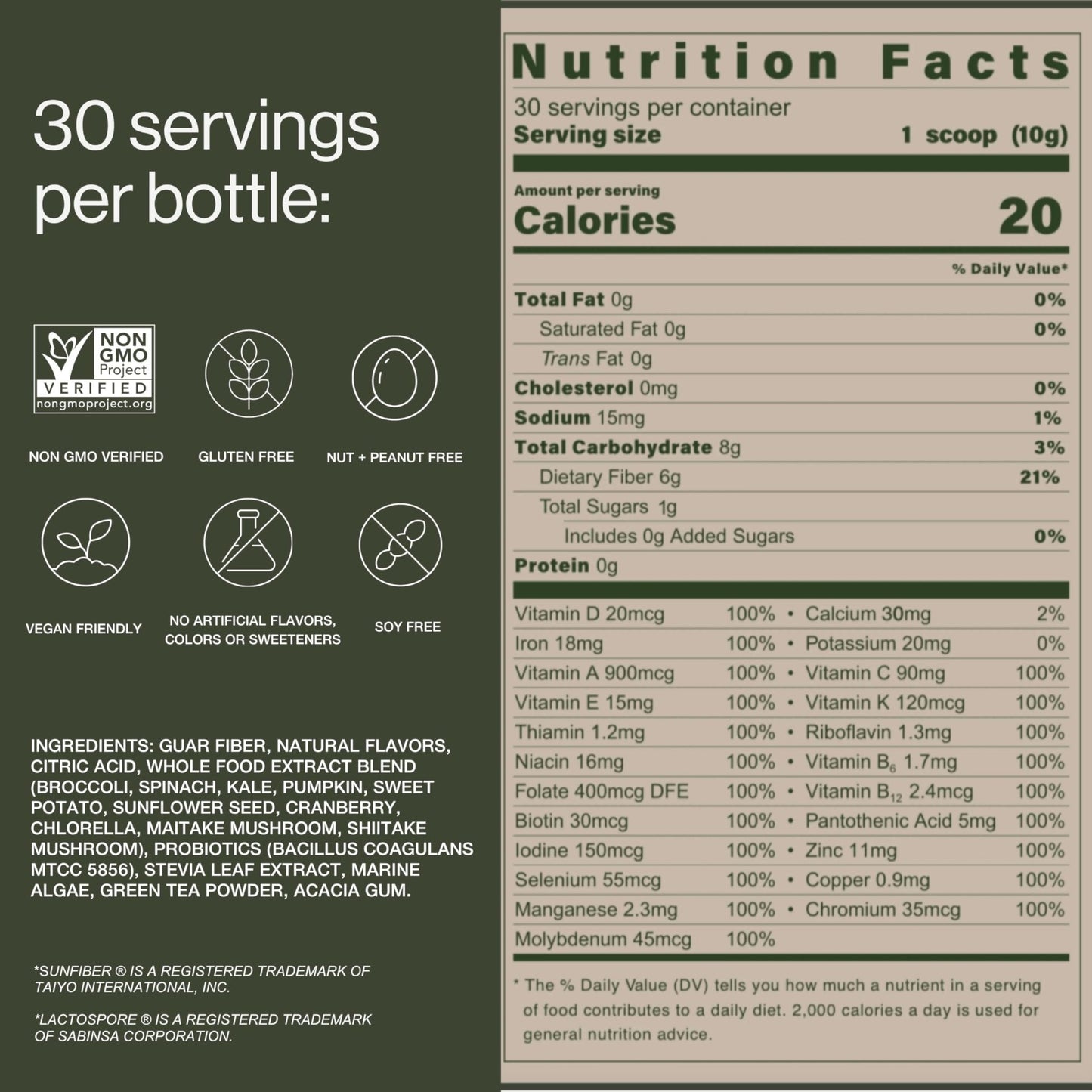B.WILD Plant-Based Multivitamin Superfood Drink Mix – Refreshing Peach Green Tea with Vitamins, Minerals, Prebiotics & Probiotics for Gut Health & Daily Wellness – 30 Servings – Vegan, Gluten-Free - Maple Wellness Supplements
