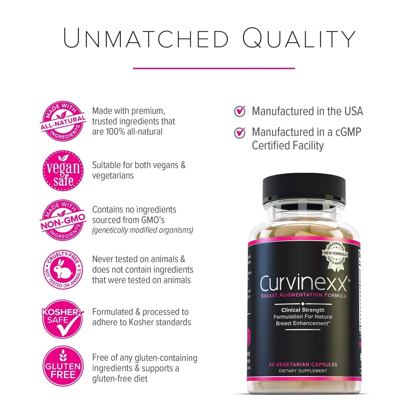 CURVINEXX (3 Bottles) - Natural Breast Toning and Firming Supplement. Lift, Firm and Enhance your Bust Naturally... - Maple Wellness Supplements