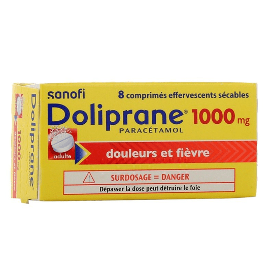 Doliprane 1000mg - 8 scored effervescent tablets - SANOFI - Maple Wellness Supplements