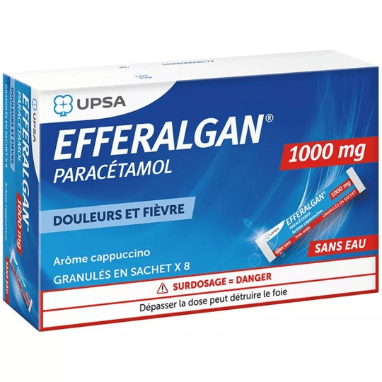 EFFERALGAN 1000mg Paracetamol 8 Sticks Cappuccino Flavor - Maple Wellness Supplements