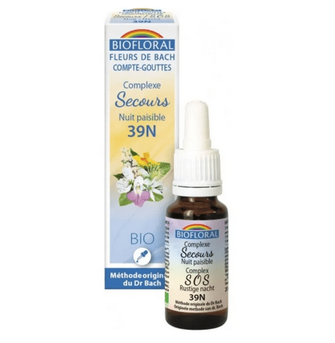 Fleur de Bach Complexe Secours Nuit paisible 39N Flacon compte-gouttes 20 ml BIOFLORAL - Maple Wellness Supplements