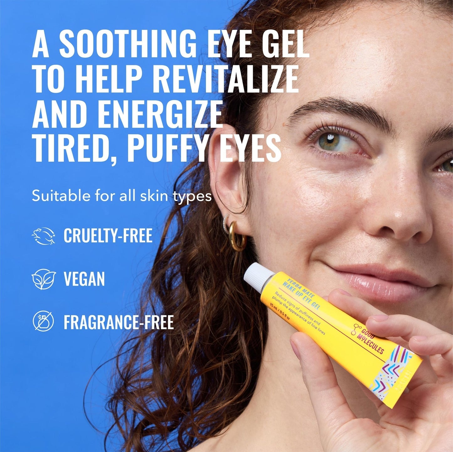 Good Molecules Yerba Mate Wake Up Eye Gel - Hydrating Under Eye Gel Cream with Hyaluronic Acid and Caffeine - Maple Wellness Supplements