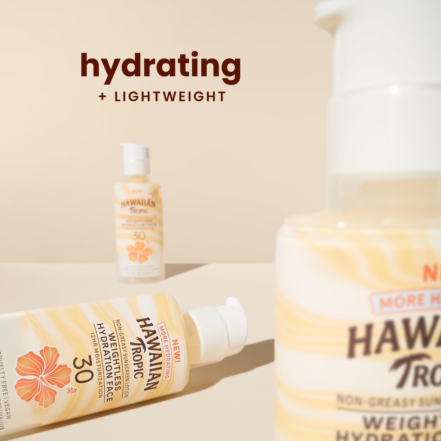 Hawaiian Tropic Weightless Hydration Lotion Sunscreen for Face SPF 30, 1.7oz | Travel Size - Maple Wellness Supplements