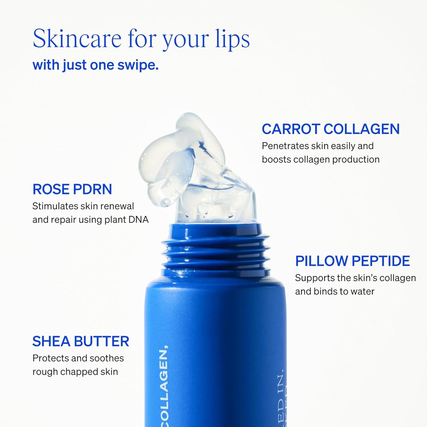 KNEMO LipLock Jelly Serum for Dry Lips, Long-Lasting, Hydrating, Plumping, Glossy Mask with Rose PDRN, Carrot Collagen, Pillow Peptide, Moisturizing Tinted Lip Balm. (Crystal Clear) - Maple Wellness Supplements