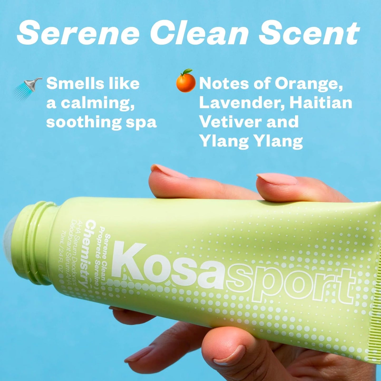 Kosas Chemistry Deodorant - Aluminium and Baking Soda Free + BO-Fighting AHA Serum that Exfoliates, Softens, and Nourishes the Skin, (Serene Clean) - Maple Wellness Supplements