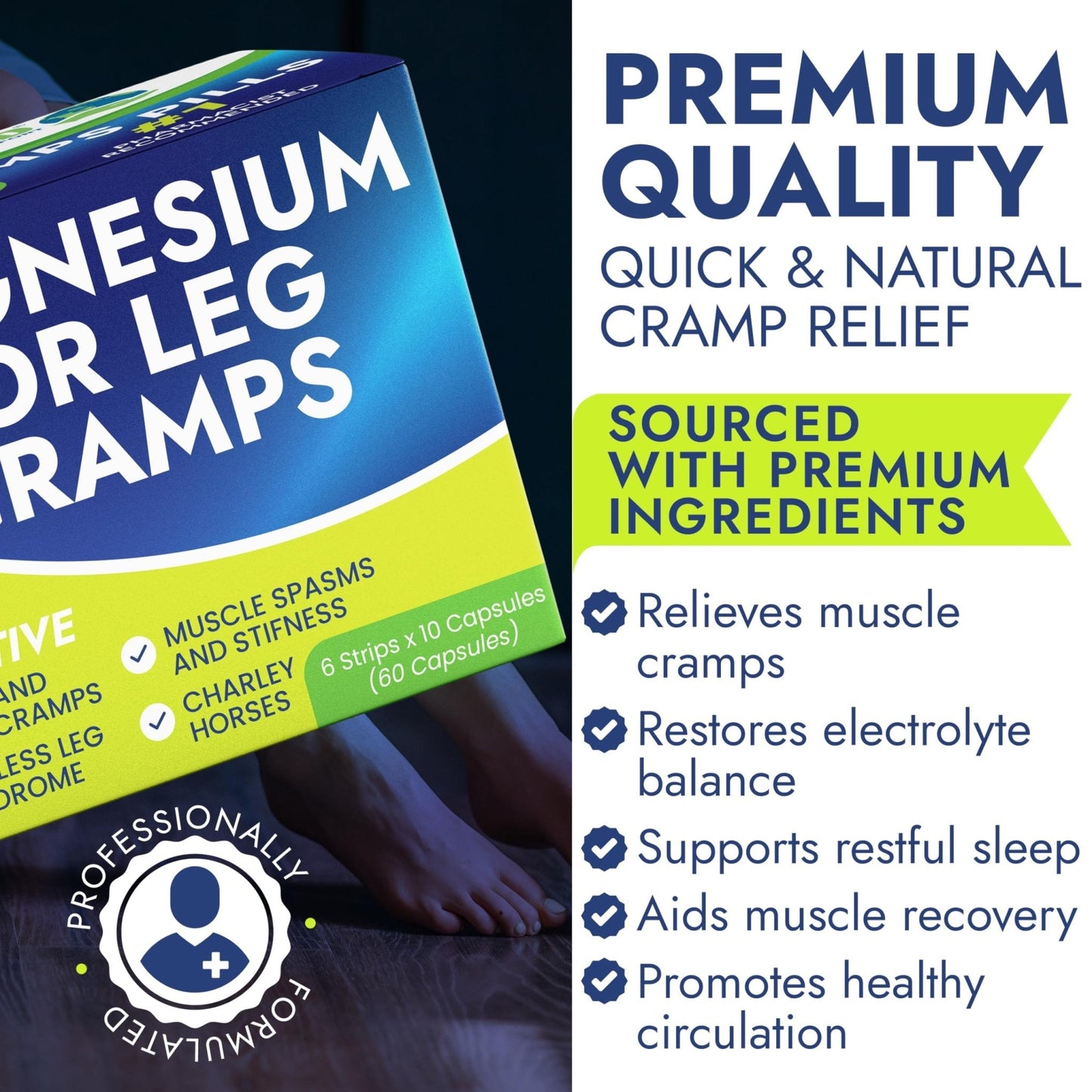 Leg Cramp Relief Pills | Pain Relief for Muscle Spasms, Soreness, & Foot and Calf Cramps | Homeopathic Medicine for Restless Legs Syndrome Relief (30 Pills) - Maple Wellness Supplements