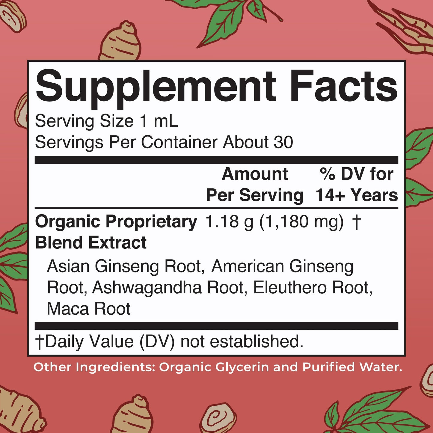 MaryRuth Organics Herbal Supplement for Brain Function | Boost Energy | Memory | Vitality USDA | Ginseng with Ashwagandha | Eleuthero and Maca Root Extract | 1 Fl Oz - Maple Wellness Supplements