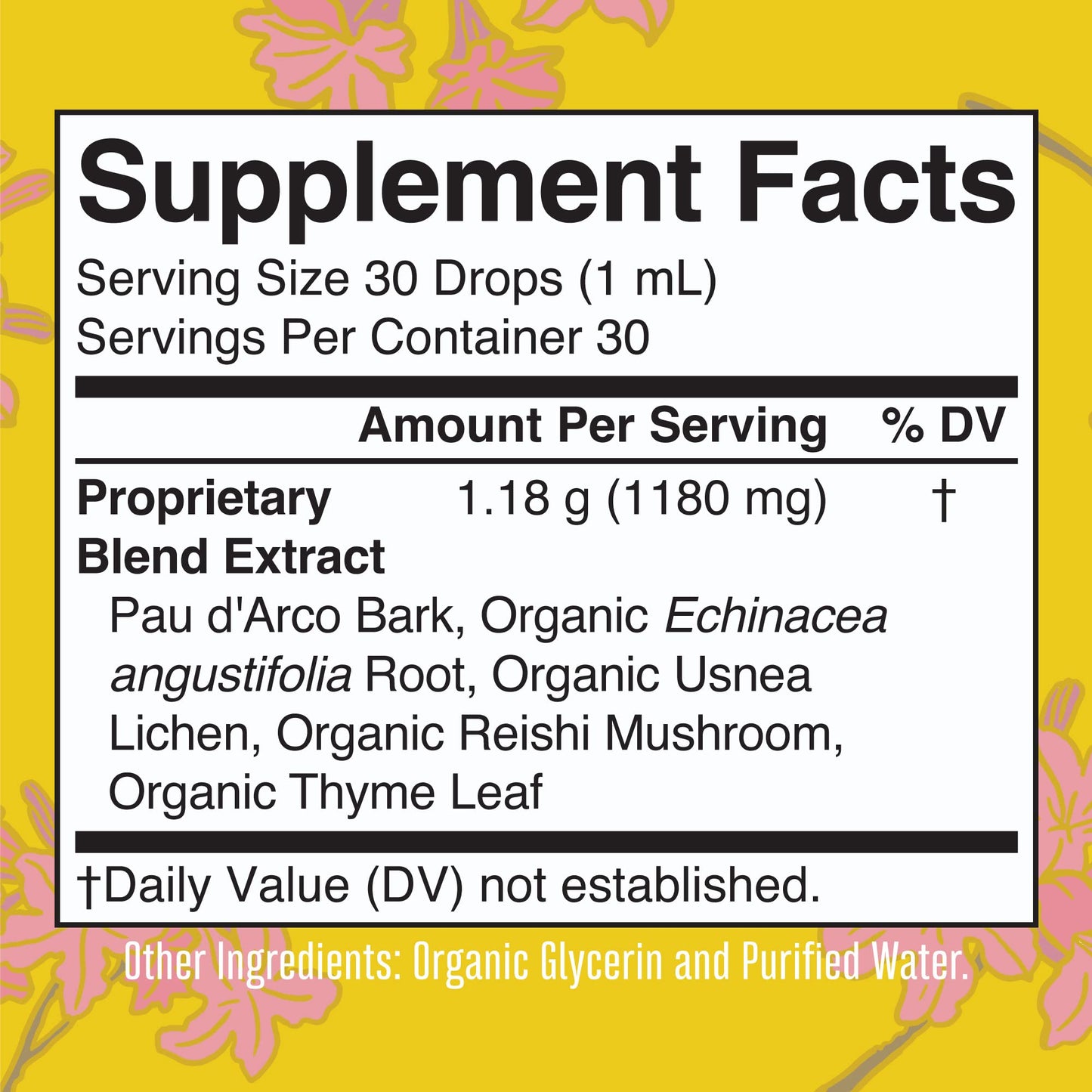MaryRuth Organics PAU D'Arco Herbal Blend | Reishi Mushroom | Echinacea angustifolia Root | Usnea Lichen | Thyme Leaf | Vegan | Non-GMO Project Verified | Gluten Free | 30 Servings | 1 Fl Oz - Maple Wellness Supplements