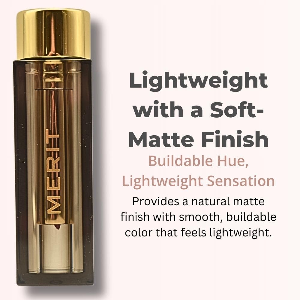 Merit Signature Lip Lightweight Matte Lipstick - 0.10 oz / 3 g (Sunday (pink), standard) - Maple Wellness Supplements