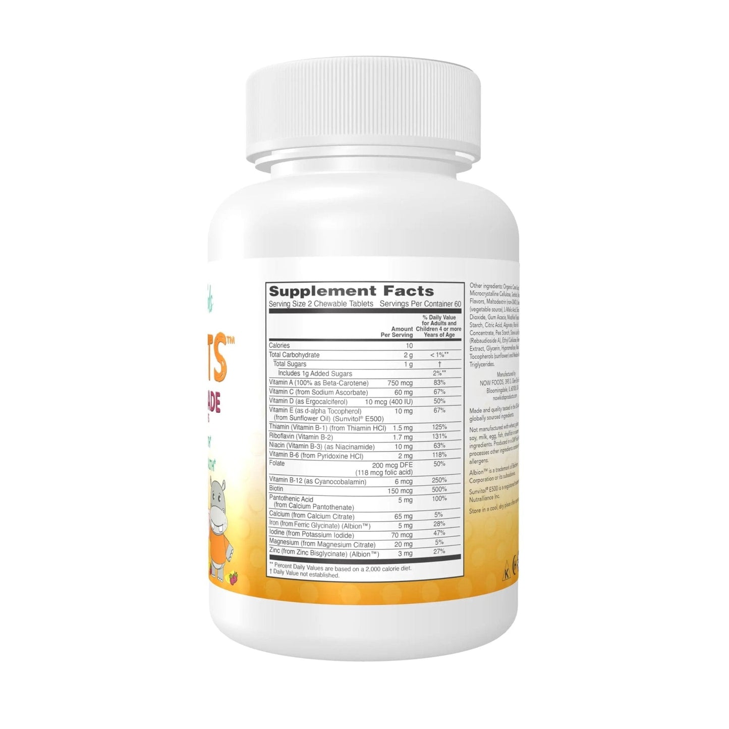 NOW Kids Supplements, Kid Vits Multivitamin, Berry Lemonade Flavor, 120 Chewable Tablets - Maple Wellness Supplements