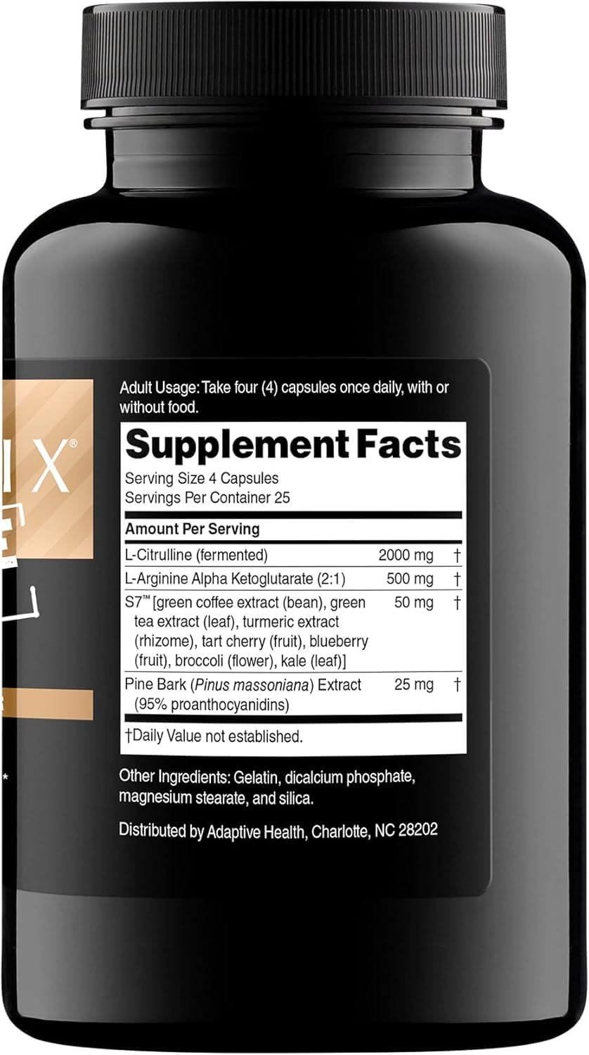 Nugenix Nitric Oxide Booster Supplement - Nitric Oxide Flow, L-Arginine, L-Citrulline, Pine Bark Extract - Vasodilator - 100 Capsules - Maple Wellness Supplements