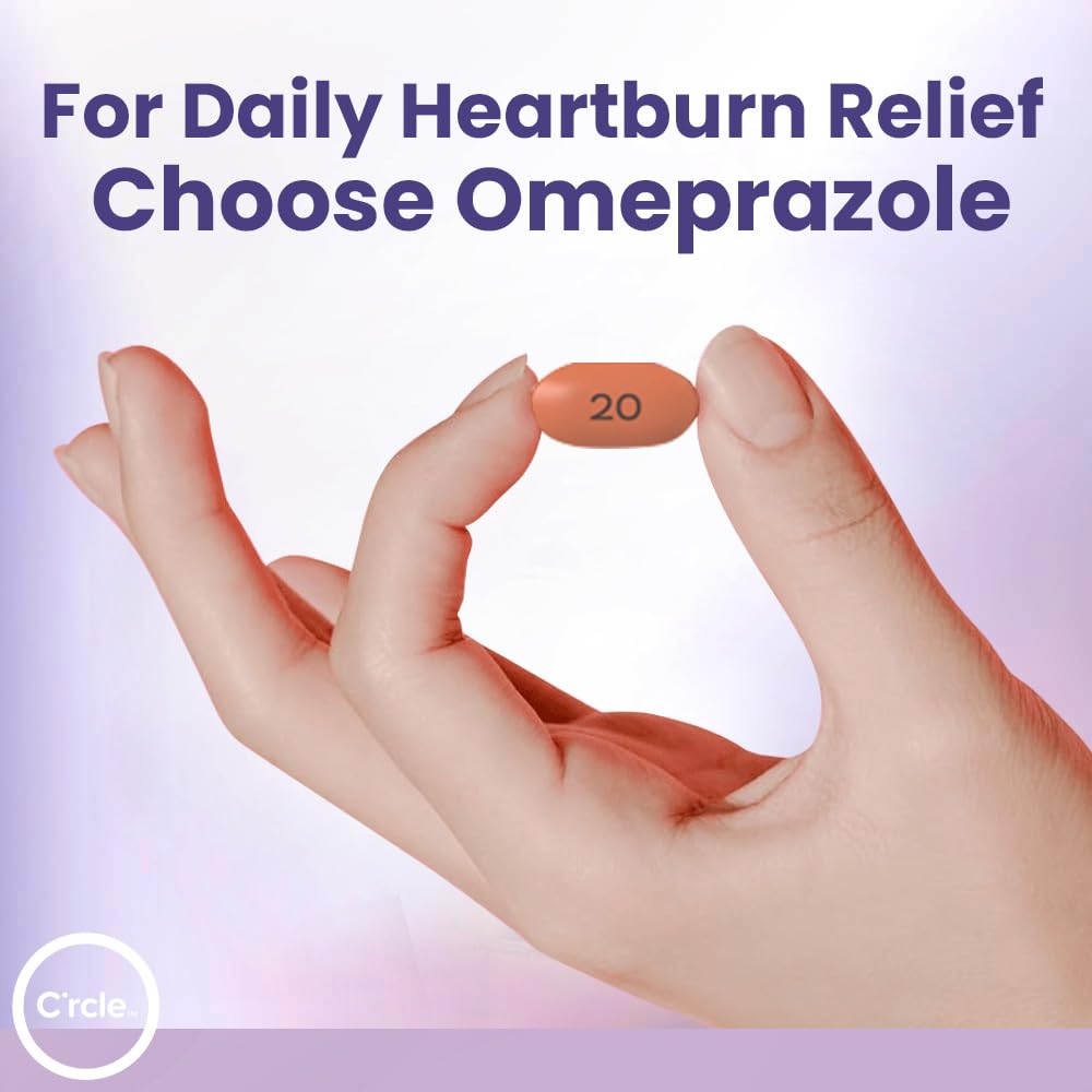 Omeprazole 20mg Bulk 84 ct - Heartburn Medicine Omeprazole Tablets - Acid Reducer Pills for Heartburn Relief and Acid Reflux Medicine - Six 14 Ct Bottles - Maple Wellness Supplements