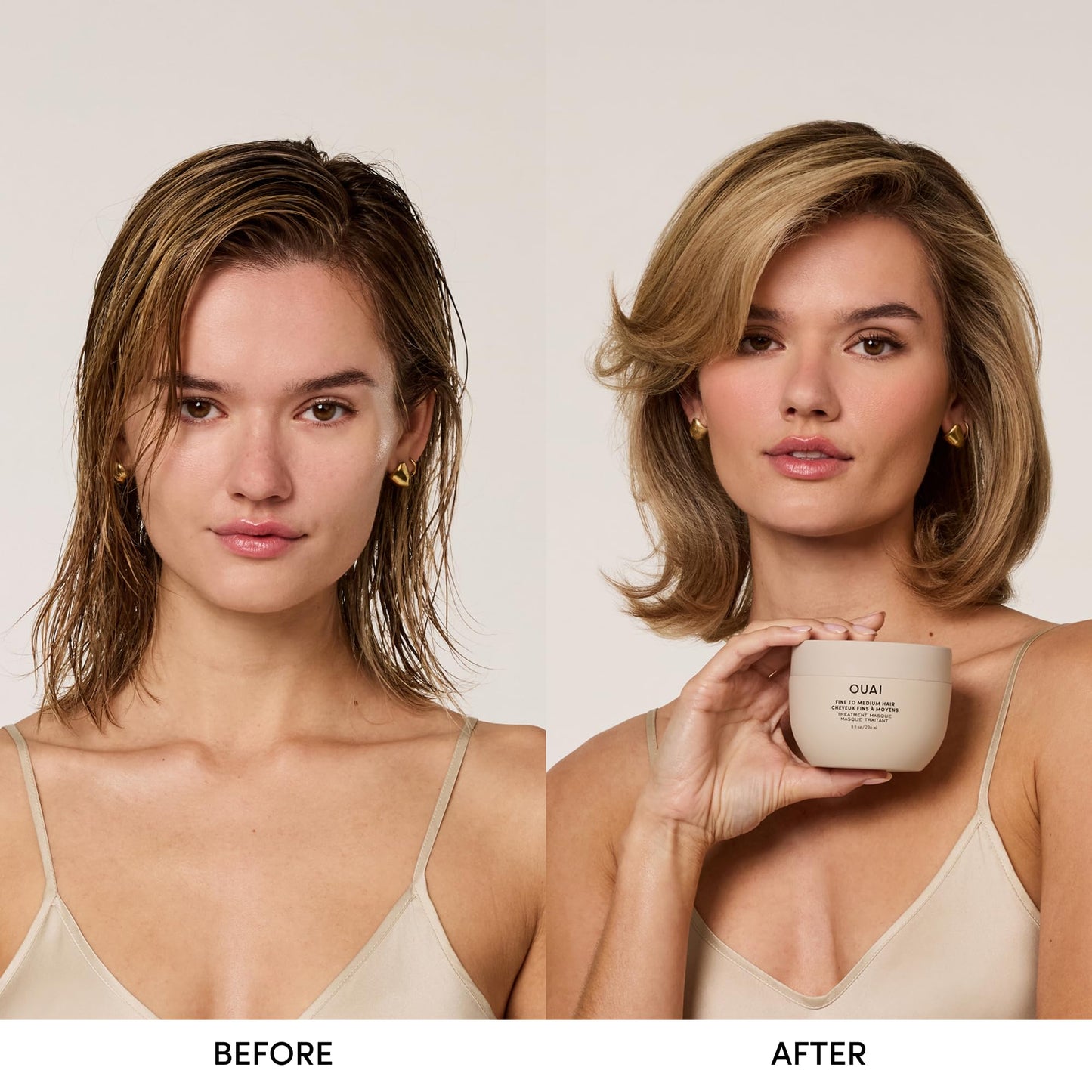 OUAI Fine to Medium Hair Treatment Masque - Hydrating Hair Mask to Help Repair Strands & Increase Shine - With Shea Butter, Keratin and Panthenol - Paraben, Phthalate & Sulfate Free (8 Fl Oz) - Maple Wellness Supplements