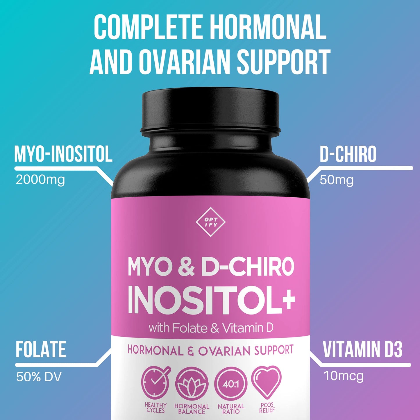 Premium Inositol Supplement Bundle - Myo-Inositol and D-Chiro Inositol Plus Folate - Maple Wellness Supplements