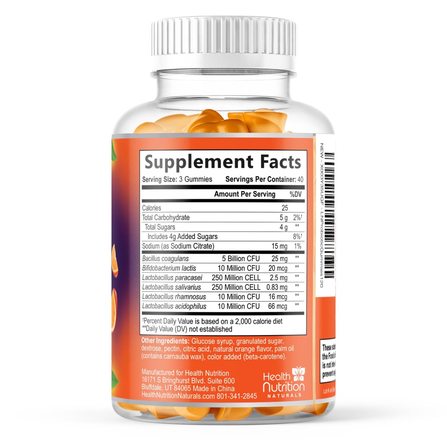 Probiotic Gummies - Advanced Multi-Strain Probiotic Formula - Gut & Digestive Health Support Gummy - Bacillus Coagulans 5 Billion CFU Per Serving, Daily Acidophilus Probiotics Supplement - 120 Gummies - Maple Wellness Supplements