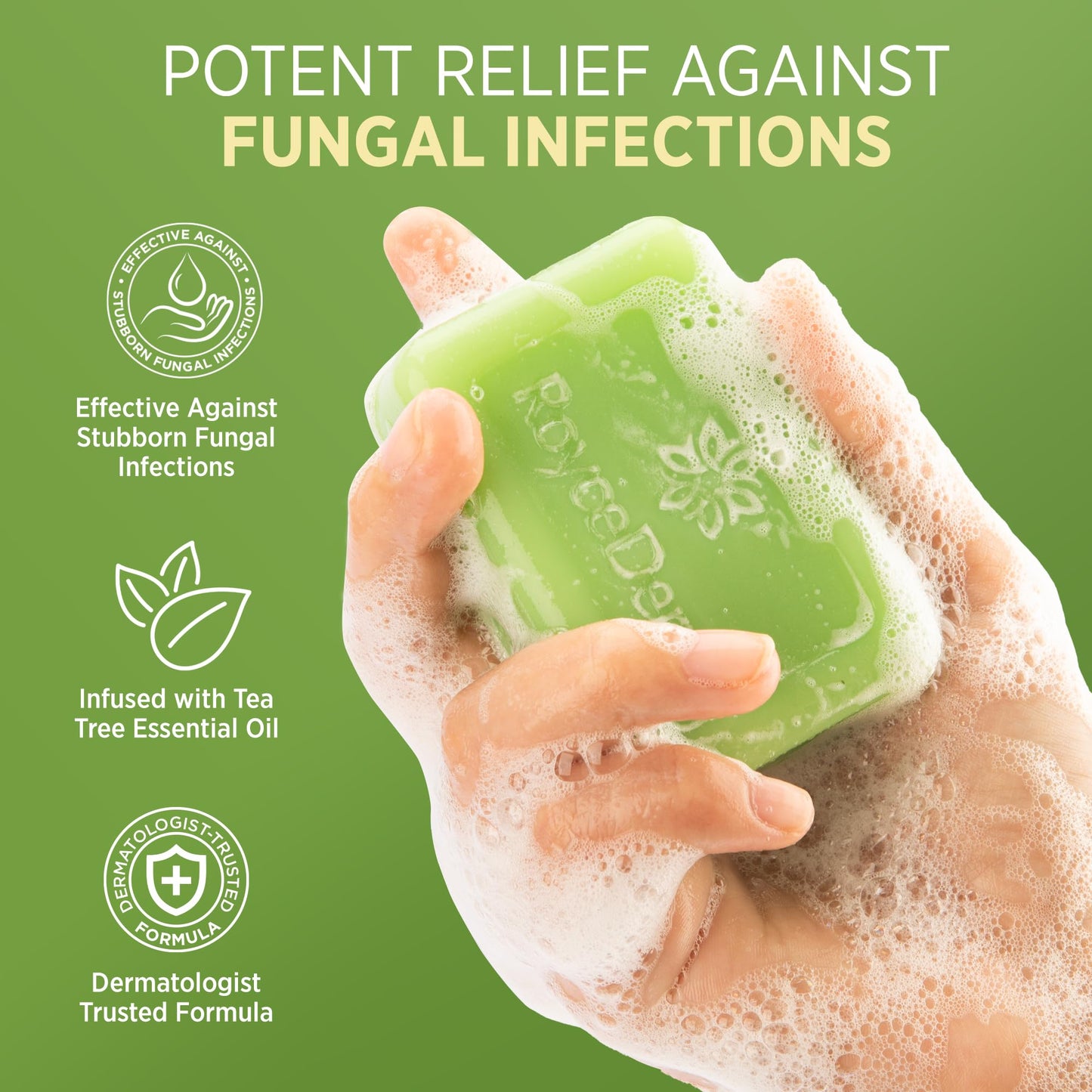Roycederm Antifungal Bar Soap - Tea tree Oil Soap - Athlete’s Foot Treatment for Jock Itch & Ringworm - Maple Wellness Supplements