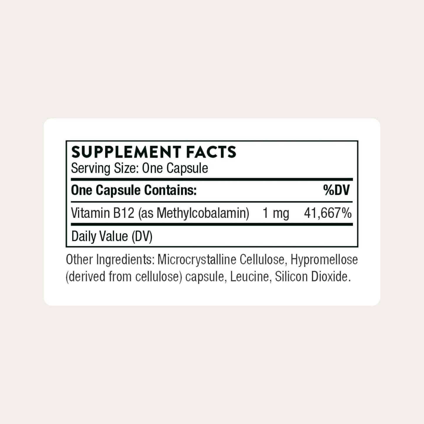 THORNE - Vitamin B12 - as Methylcobalamin - Supports Heart & Nerve Health, Blood Cell Function, Restful Sleep & Methylation* - Third-Party Certified - Maple Wellness Supplements
