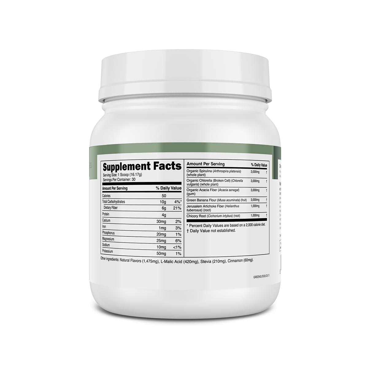 Transparent Labs Prebiotic Greens - Superfood Powder & Antioxidants Supplement with Organic Spirulina, Chloerra, Acacia, & Green Banana Powder - 30 Servings, Unflavored - Maple Wellness Supplements