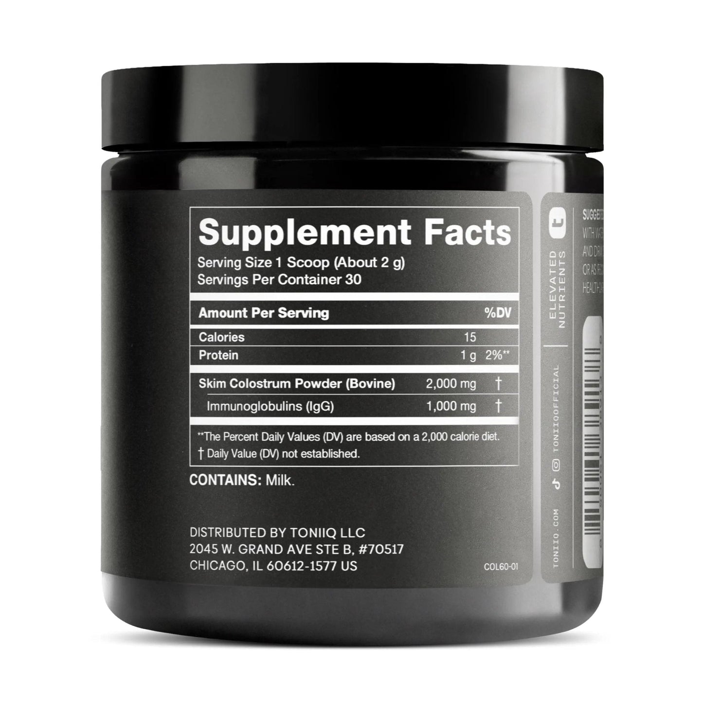 Ultra High Strength Bovine Colostrum Powder - 50% IgG - 2,000mg per Serving - Third Party Tested for Potency - Supports Immune, Gut, and Skin Health - 30 Servings -Premium Bovine Colostrum Supplement - Maple Wellness Supplements