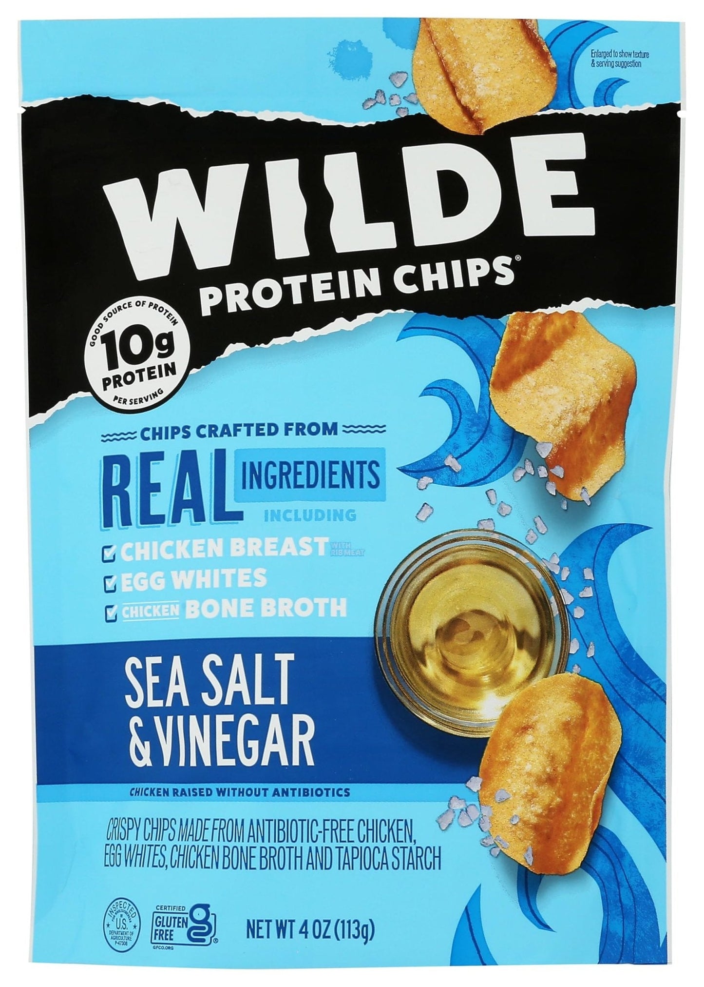 Wilde Snacks Chips Protein Seasalt Vingar 4 OZ - Maple Wellness Supplements