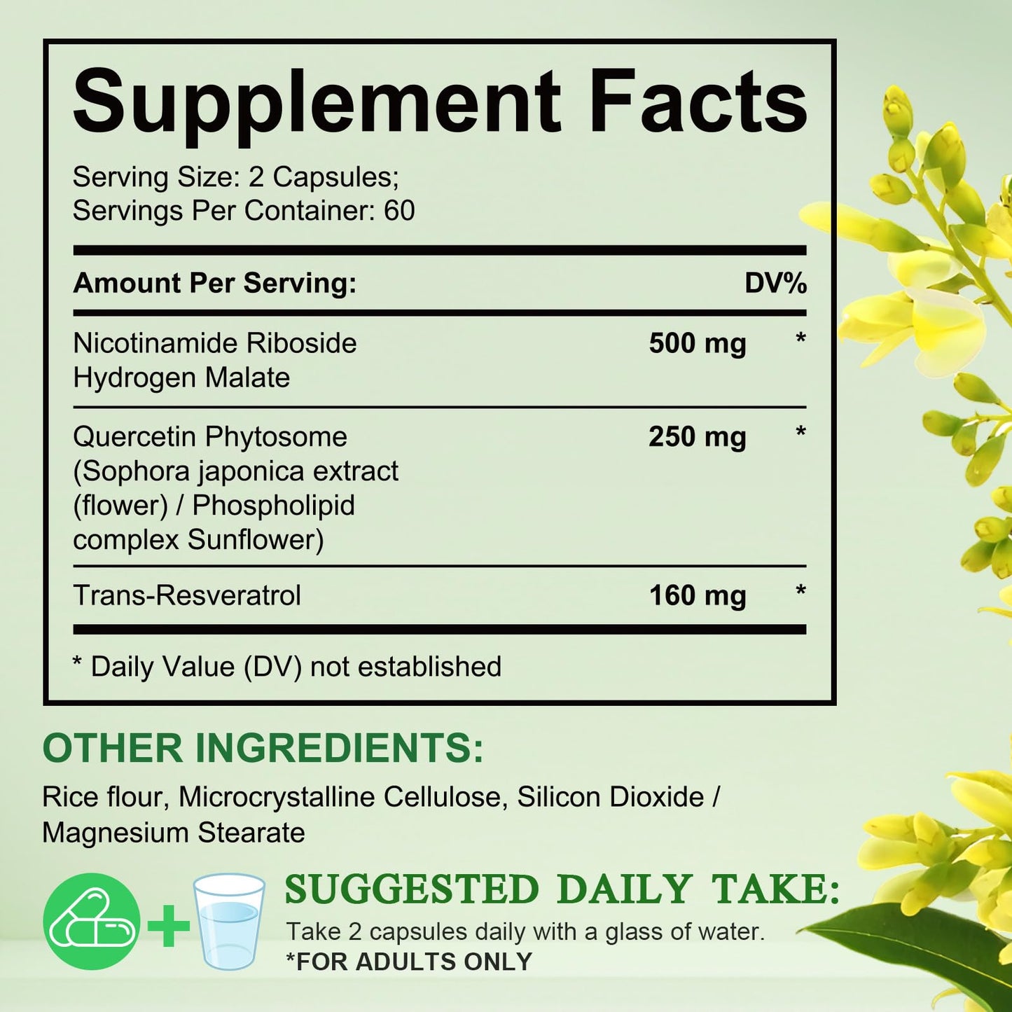 Xaarty NAD Supplement, 910MG Liposomal NAD for Women & Men, Nicotinamide Riboside, Resveratrol, Quercetin, NAD Resveratrol Supplement for Anti-Aging, 120 Capsules - Maple Wellness Supplements