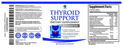 1 Body Thyroid Support Supplement for Women and Men, Selenium with Iodine, Zinc, B12, Ashwagandha and L-Tyrosine, Supports Hormone Health, Energy and Metabolism, 30 Day Supply - Maple Wellness Supplements