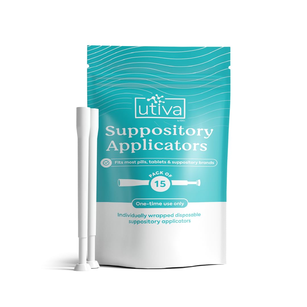 10% Bundle Utiva Boric Acid - 600mg 30-Boric Acid Vaginal Suppositories to Lower pH and Support Vaginal Health + Utiva Suppository Applicators – Hygienic Individually Wrapped 15 Vaginal Applicators - Maple Wellness Supplements