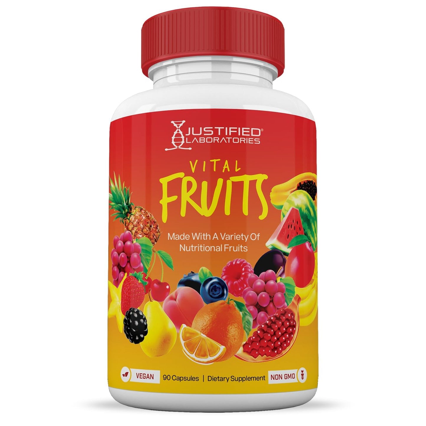 (10 Pack) Vital Fruits and Veggies Supplement Whole Food Red & Green Superfoods Non GMO Vegan Friendly 900 Veggie Capsules 10 Bottles - Maple Wellness Supplements