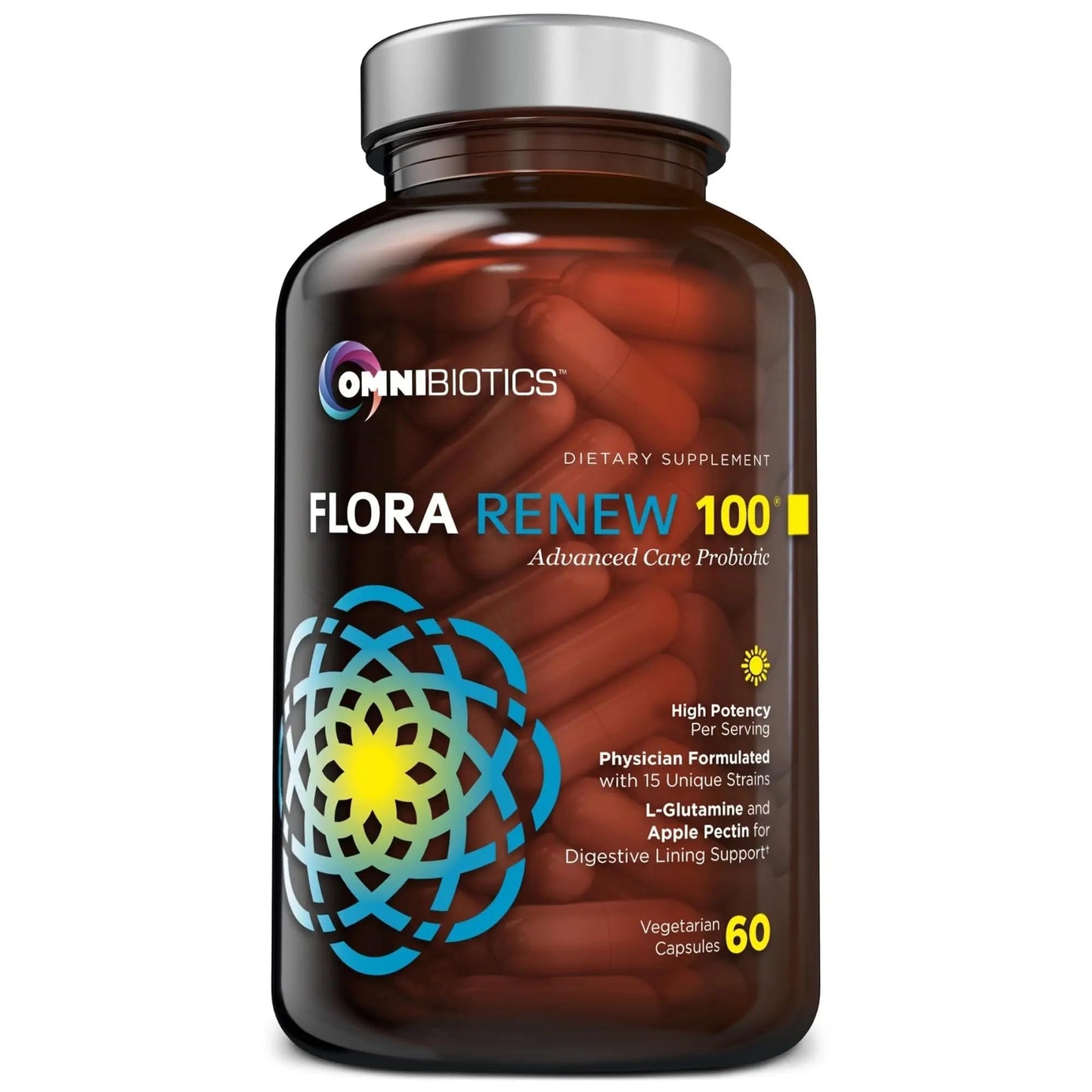 100 Billion Probiotics - 15-Strain Probiotic for Women & Men, DRCaps Delayed Release, Prebiotics, L-Glutamine, Apple Pectin, Gut Lining Support, Shelf Stable, Non-GMO, 60 Vegan Capsules for Adults - Maple Wellness Supplements