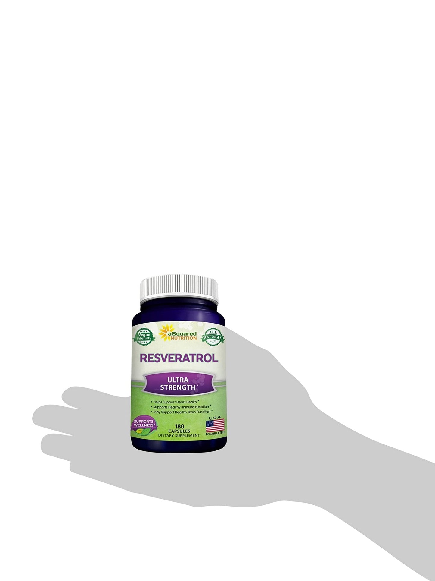 100% Natural Resveratrol - 1000mg Per Serving Max Strength (180 Capsules) Antioxidant Supplement, Trans-Resveratrol Pills - Maple Wellness Supplements
