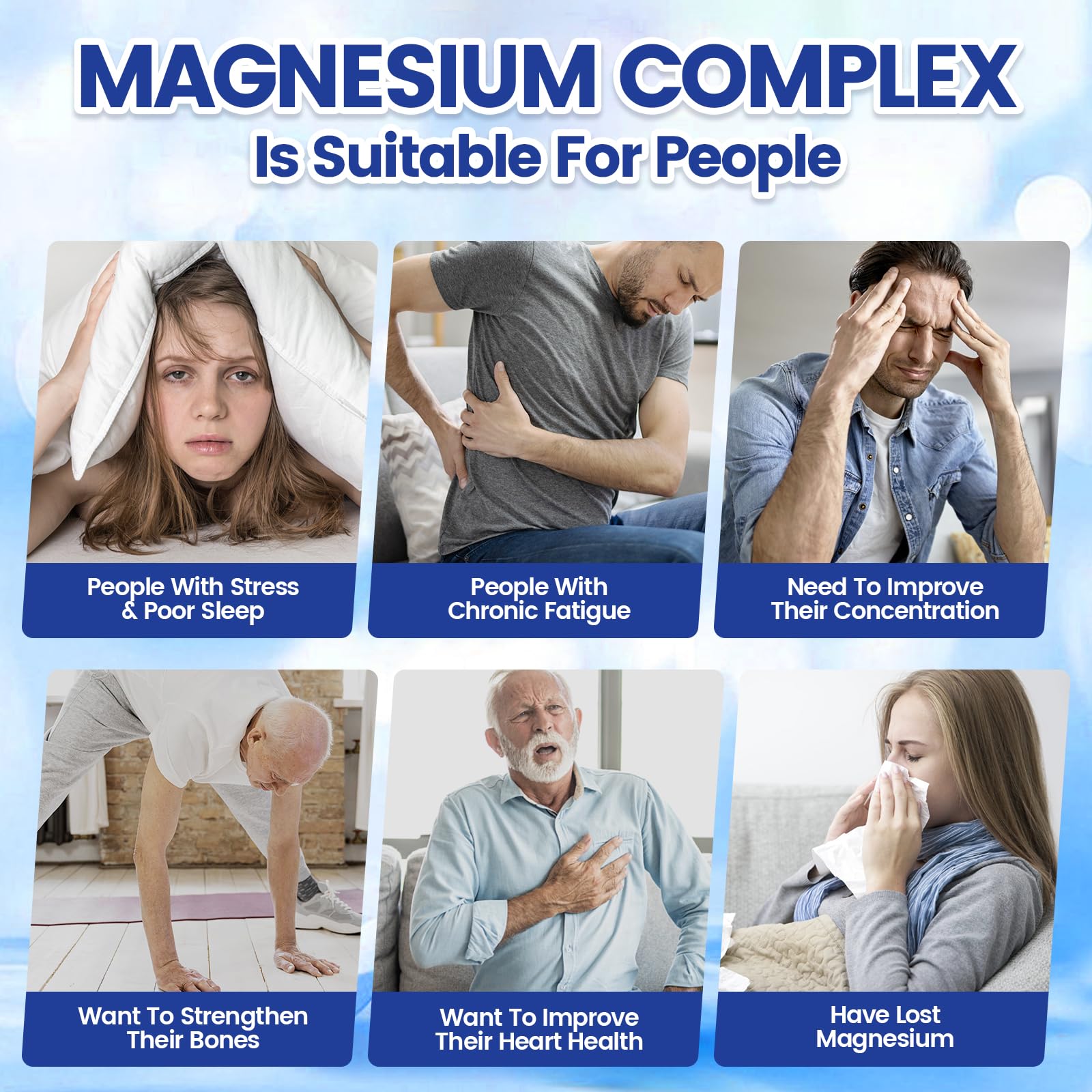 1000mg Magnesium Complex for Women & Men*, 8 Elemental with Magnesium Glycinate, Citrate, Malate, Taurate, Oxide, Carbonate, Aspartate, Orotate for Bones, Muscle - Maple Wellness Supplements