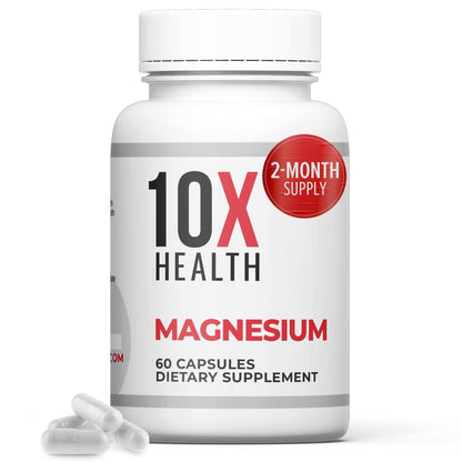 10X Health Magnesium Supplements - High-Absorption Magnesium Citrate for Sleep, Muscle & Nerve Support - Maple Wellness Supplements