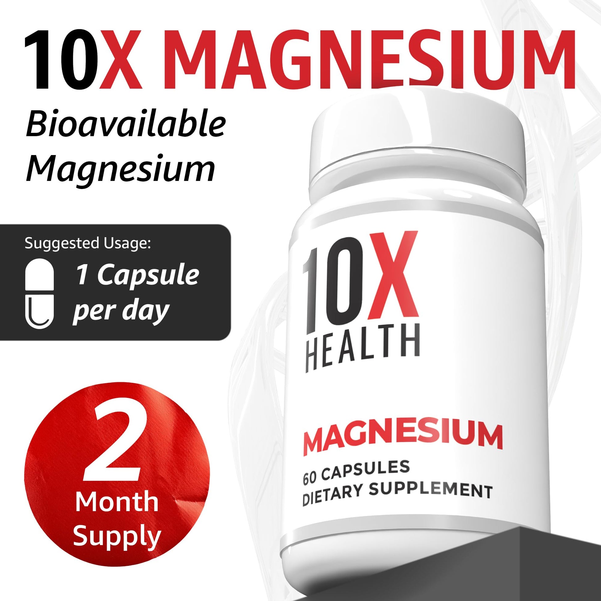 10X Health Magnesium Supplements - High-Absorption Magnesium Citrate for Sleep, Muscle & Nerve Support - Maple Wellness Supplements