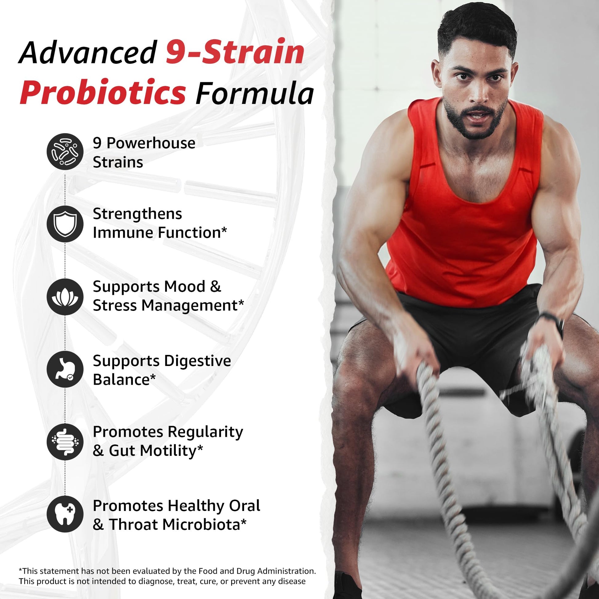 10X Health Probiotics for Men - 60 Capsules Immune Support Supplement & Probiotics for Digestive Health with Lactobacillus Rhamnosus, - Maple Wellness Supplements
