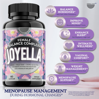 11-in-1 Hormonal Balance, Relief for Menopause Symptoms, Helps Reduce Hot Flashes, Night Sweats, and Mood Swings, Clinically Proven Ingredients, Natural PMS Support, Made in USA, 3rd Party-Tested - Maple Wellness Supplements