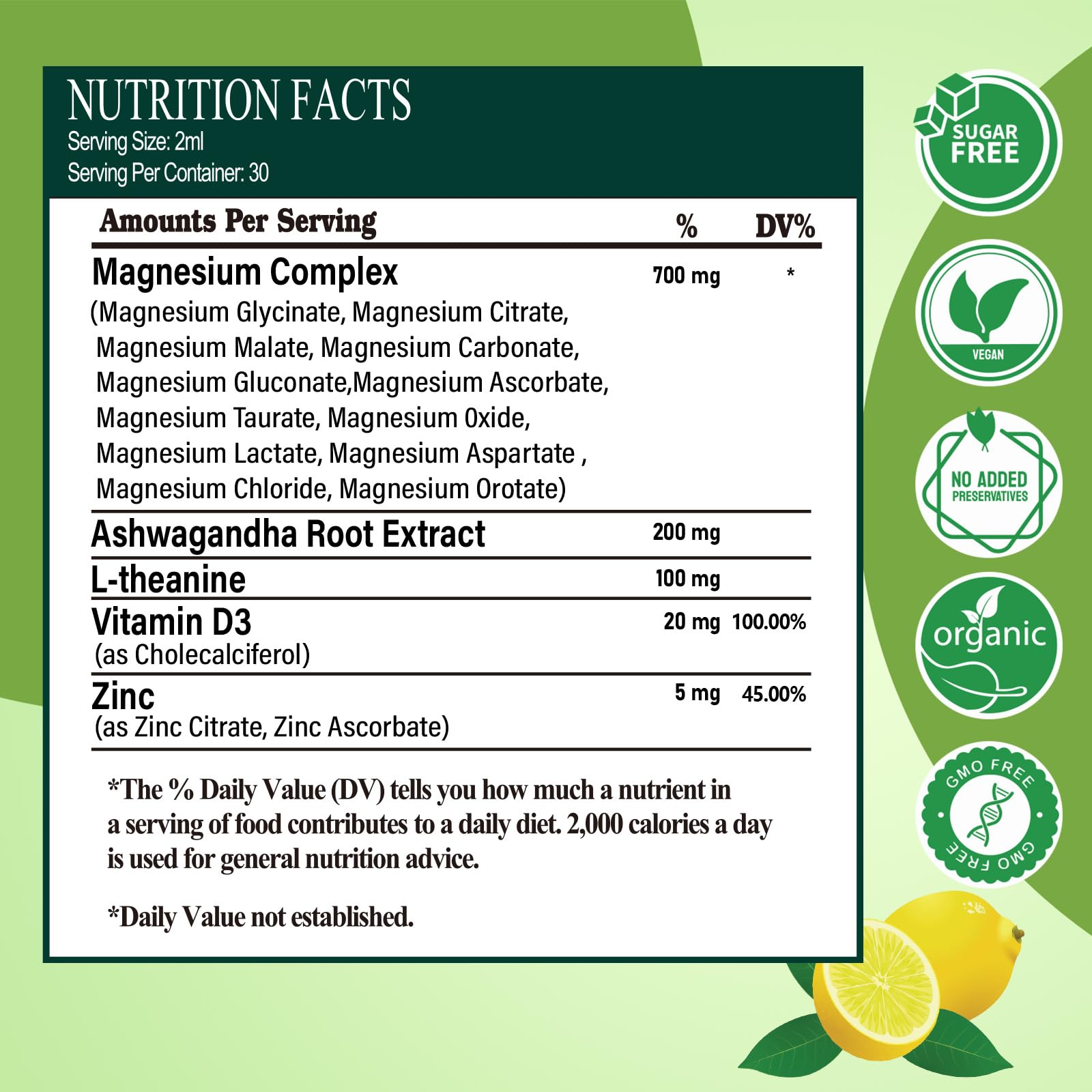 12-in-1 Magnesium Complex Liquid Drops, Chelated Magnesium Citrate Glycinate Taurate Malate Aspartate w. Ashwagandha Theanine D3 & Zinc for Relaxation Sleep Immune Health & Muscle Function丨Women Men. - Maple Wellness Supplements