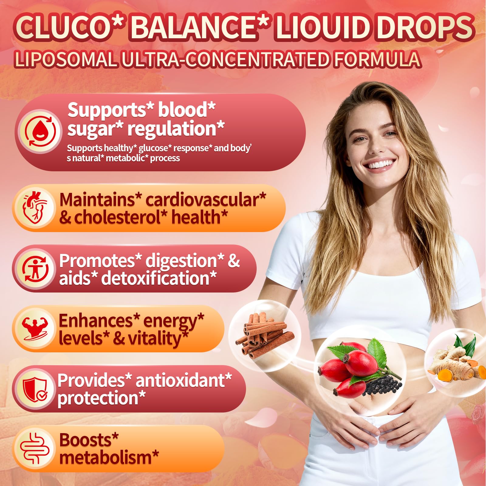 14-in-1 Berberine with Ceylon Cinnamon Supplement Liquid Drops, 1800mg + 30:1 Liposomal Tech with Cayenne Pepper, Soursop, Chromium, Bitter Melon, Turmeric, Moringa, Gymnema - Maple Wellness Supplements