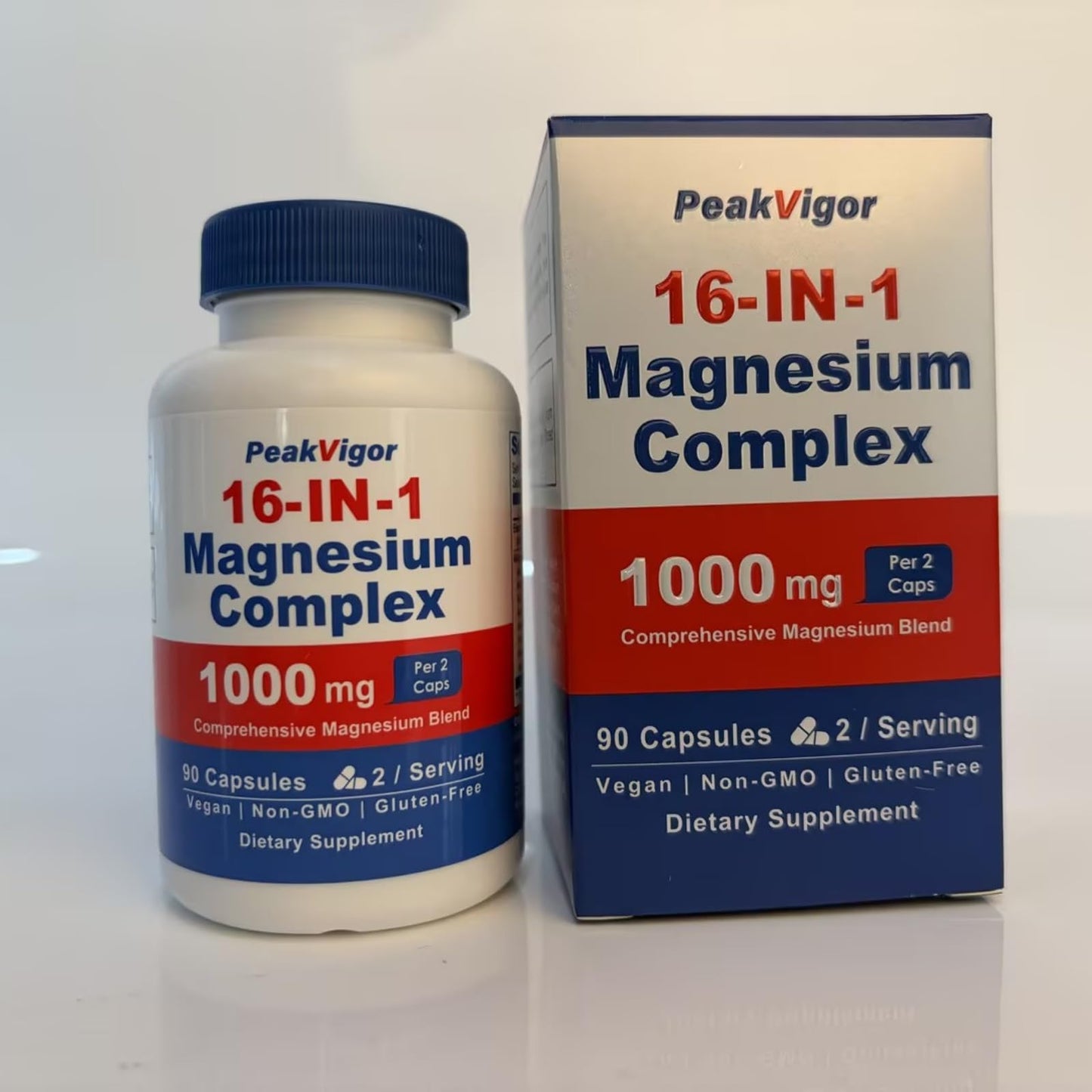16 in 1 Magnesium Complex, 1000mg Magnesium Complex Supplement for Women with Magnesium Glycinate, Citrate, Orotate, L-Threonate, Malate, Third-Party Tested, Easy-Swallow Vegan Capsules - Maple Wellness Supplements