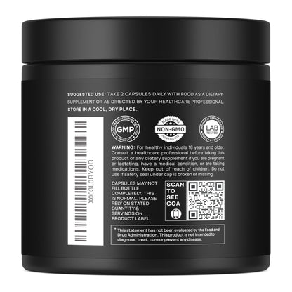 16x Strength Lions Mane Supplement Capsules Super Nootropic w. Ashwagandha & Rhodiola - Highest Potency 16:1 Lion's Mane Mushroom Extract 50% Polysaccharides - Maple Wellness Supplements