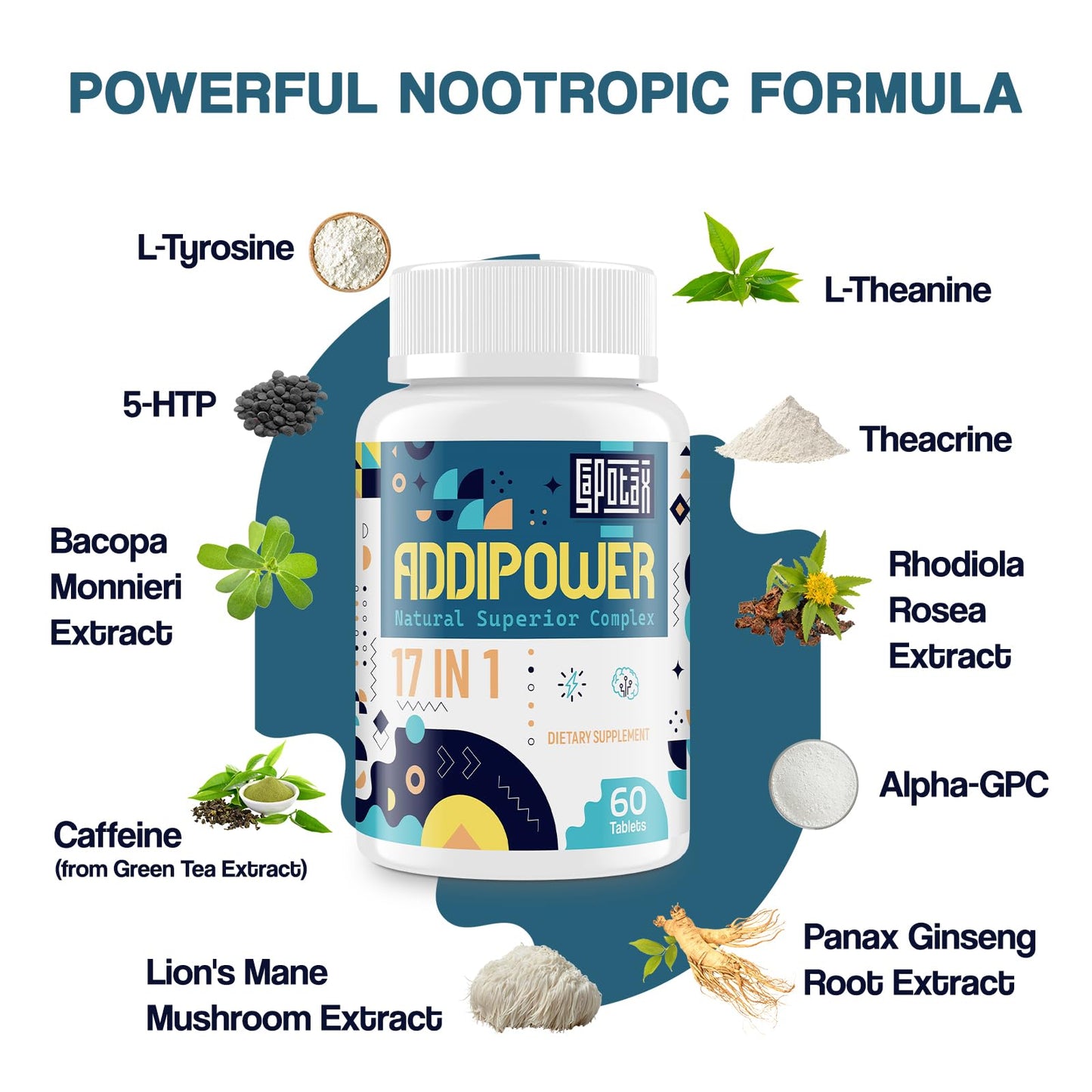 17-in-1 Brain Supplement for Memory and Focus | Nootropic Brain Supplement for Mental Clarity, Concentration, Alertness | Natural Nootropics with Herbal Extracts, Vitamins & Amino Acids (120 Tablets) - Maple Wellness Supplements