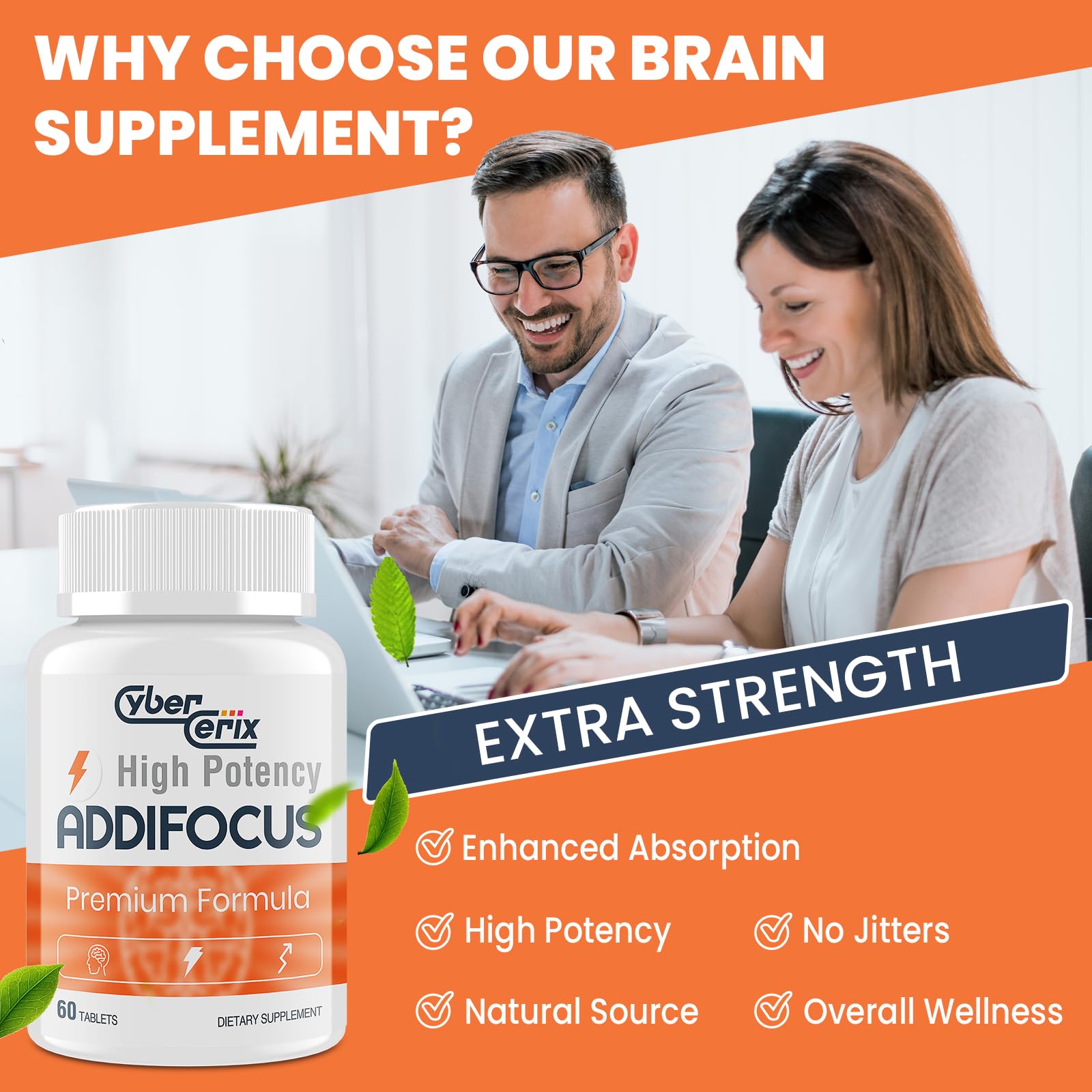 17-in-1 Brain Supplements for Memory and Focus - Formula for Concentration, Clarity, Energy & Focus - Natural Caffeine Blend with Vitamins, Amino Acids & Herbal Extracts - 120 Tablets - Maple Wellness Supplements
