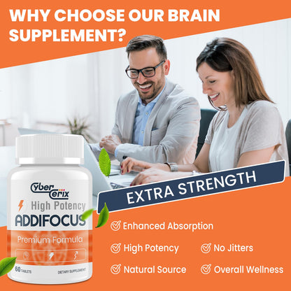 17-in-1 Brain Supplements for Memory and Focus - Formula for Concentration, Clarity, Energy & Focus - Natural Caffeine Blend with Vitamins, Amino Acids & Herbal Extracts - 120 Tablets - Maple Wellness Supplements