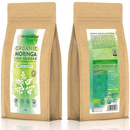 1KG Moringa Superleaf Powder Oleifera 100% Organic Raw Premium Quality Non-GMO - Maple Wellness Supplements