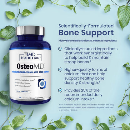 1MD Nutrition OsteoMD for Comprehensive Support - Supplement for Women and Men - Promote Density w/Vitamin D - Hydroxyapatite - Maple Wellness Supplements