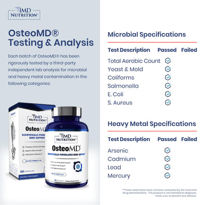 1MD Nutrition OsteoMD for Comprehensive Support - Supplement for Women and Men - Promote Density w/Vitamin D - Hydroxyapatite - Maple Wellness Supplements