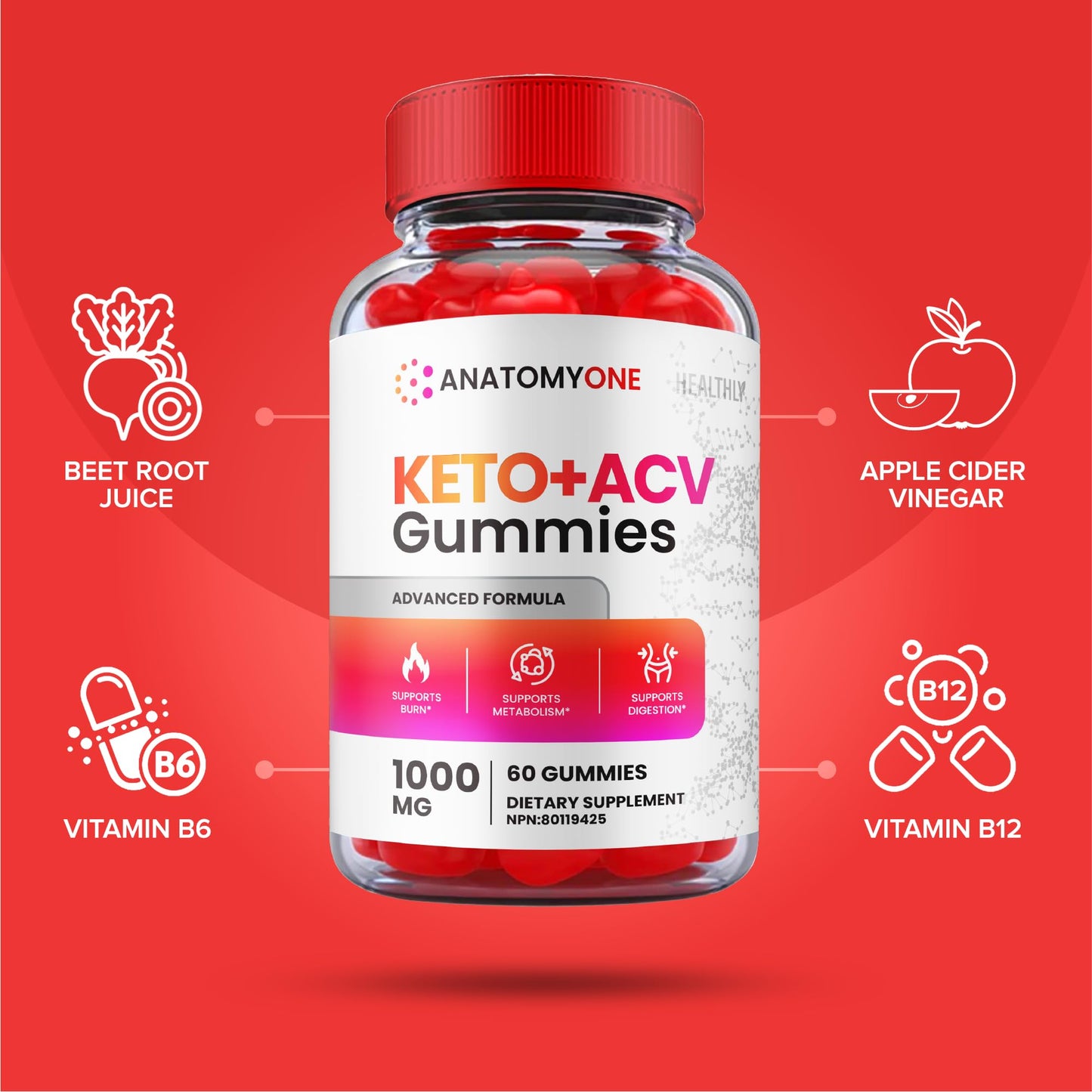 (2 Pack) Anatomy One Keto Gummies, Anatomy One Keto Acv Gummies, Anatomyone Keto - Maple Wellness Supplements